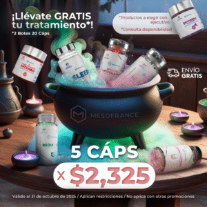 5 BOTES DE 90 CÁPSULAS + 2 TRATAMIENTOS MESOFRANCE