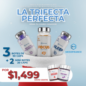 3 BOTES DE 90 CÁPSULAS + 2 TRATAMIENTOS MESOFRANCE