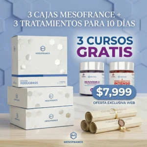 3 Cajas Mesofrance + 3 Tratamientos + 3 Cursos $7,999